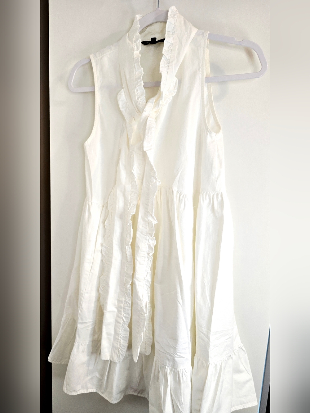 Sister Jane White Bow Neck Ruffle Dress Feminine Cottagecore Graduation Boho - Picture 5 of 7